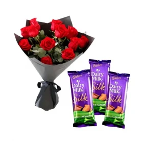 Roses Bouquet W/Dairy Milk